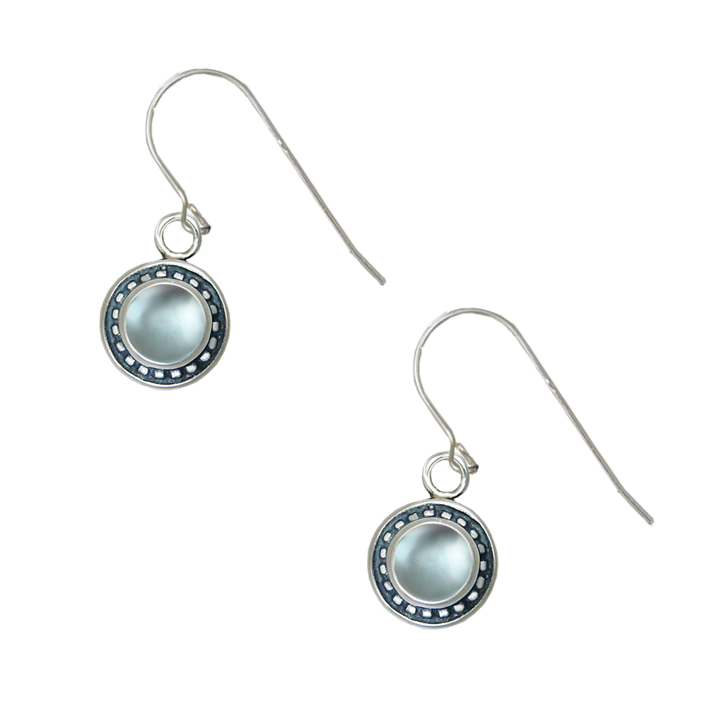 Sterling Silver Little Blue Topaz Gemstone Drop Dangle Earrings